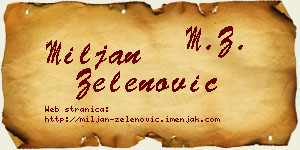 Miljan Zelenović vizit kartica
